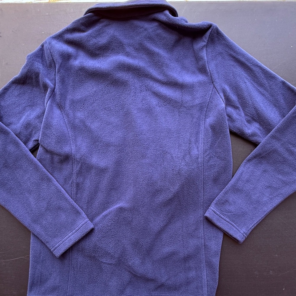 Lands End Womens Quarter Zip Fleece Pullover Blue Medium 10-12 - Picture 7 of 7